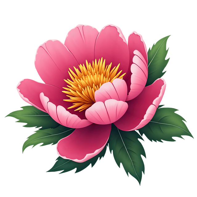 Free transparent PNG: Vibrant Peony Crown  Gold-Tipped Flower Clipart, free download png