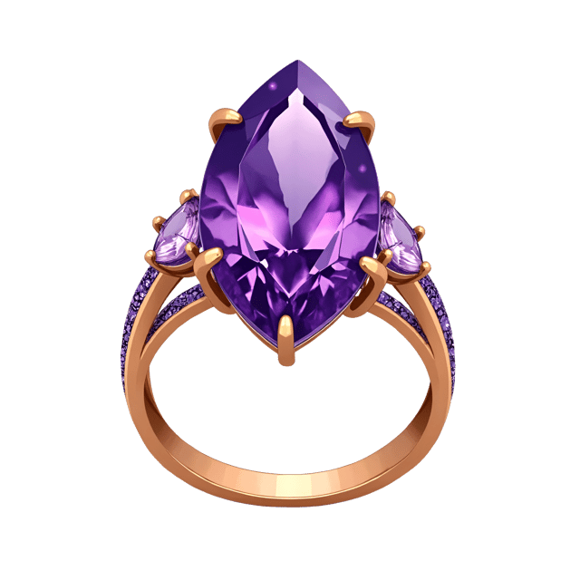 Free transparent PNG: Amethyst Ring Marquise-Cut Gemstone Whimsical Cute Cartoon Illustration