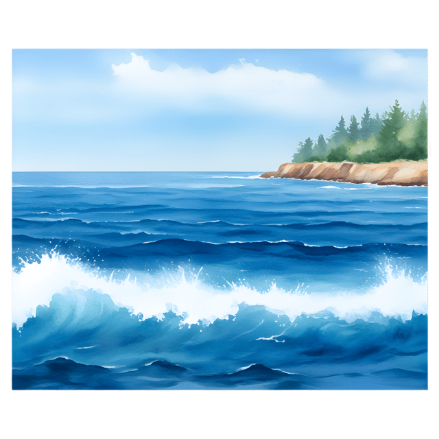 Free transparent PNG: Ocean Landscape Transparent PNG Background for Coastal Art and Design