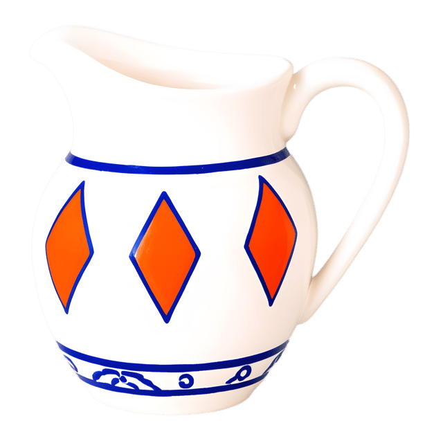 Free transparent PNG: Hand-Painted Ceramic Jug with Vibrant Colors on Transparent Background