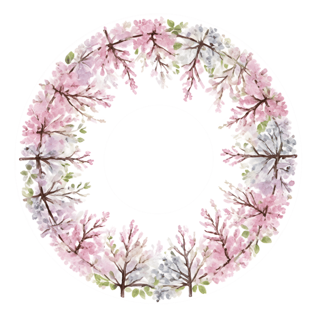 Free transparent PNG: Blossoming Trees in Perfect Circle PNG Design for Symmetrical Nature Art