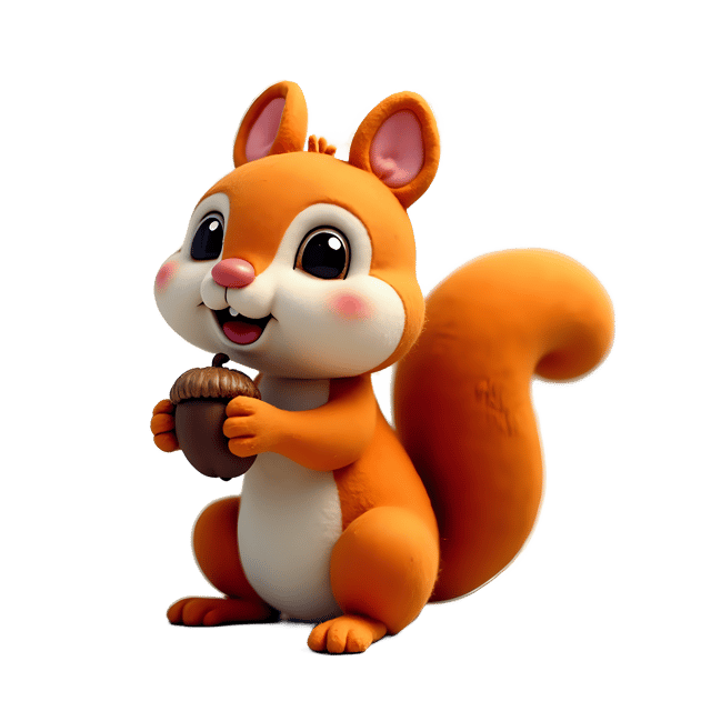 Free transparent PNG: Needle-Felted Squirrel with Acorn PNG Illustration