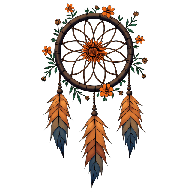 Free transparent PNG: Boho Dreamcatcher Flowers  Decorative Clipart, free downloadable png