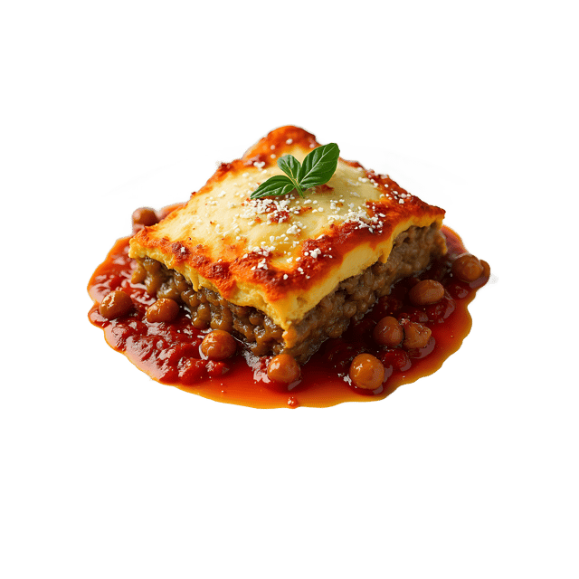 Free transparent PNG: Moussaka with Eggplant PNG Clipart  Ideal for Mediterranean Cuisine  Design Projects