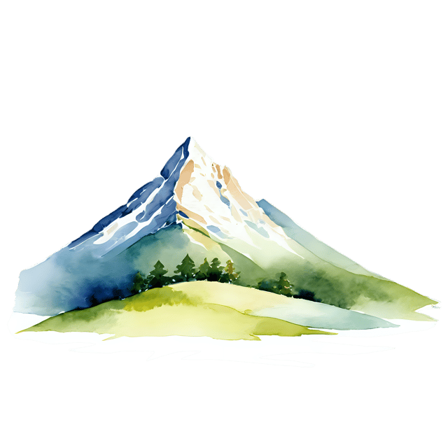 Free transparent PNG: Mountain Landscape Watercolor Illustration – Transparent PNG for Artistic Designs