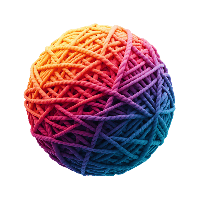 Free transparent PNG: Tiny Planet with Bright Yarn Colors PNG