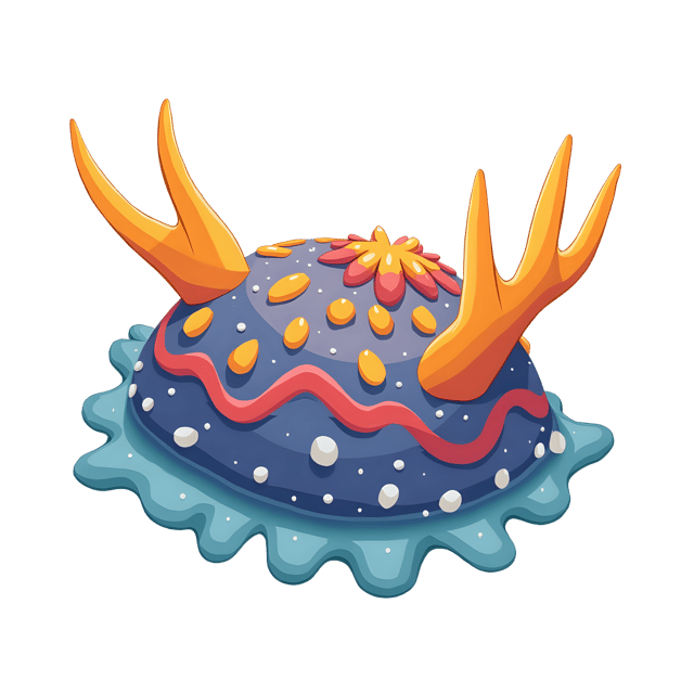 Free transparent PNG: Colorful Nudibranch PNG with Transparent Background for Underwater Art and Crafts