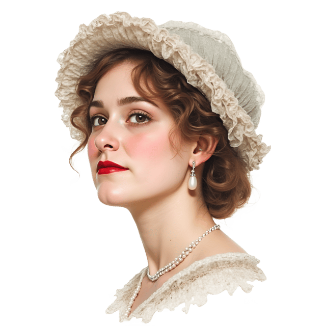 Free transparent PNG: Victorian Woman Portrait  Antique Lace Bonnet Clipart, free soft pastel png download