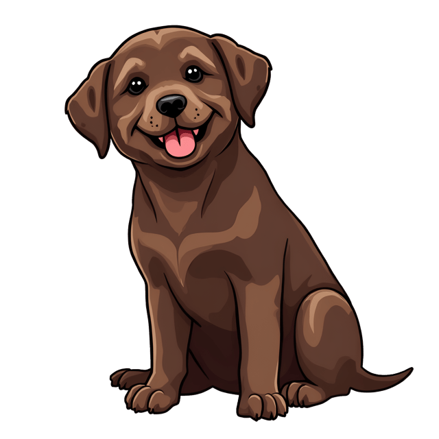 Free transparent PNG: Chocolate Labrador Puppy Clipart with Short Coat and Cheerful Expression