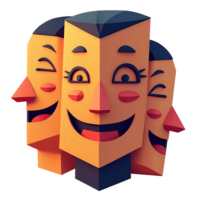 Free transparent PNG: Geometric Faces PNG with Transparent Background for Digital Art and Design