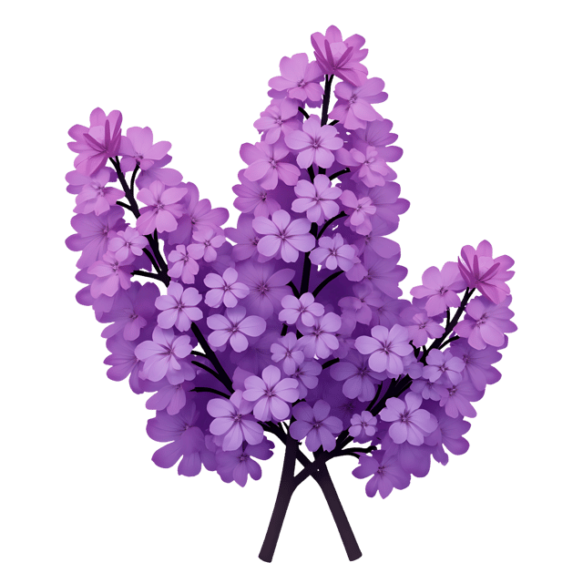 Free transparent PNG: Purple Lilacs Cluster PNG with Transparent Background for Floral Design