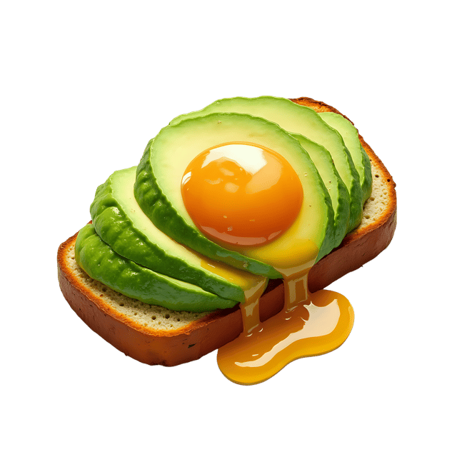 Free transparent PNG: Avocado Toast with Honey PNG Clipart - Minimalist Breakfast Illustration