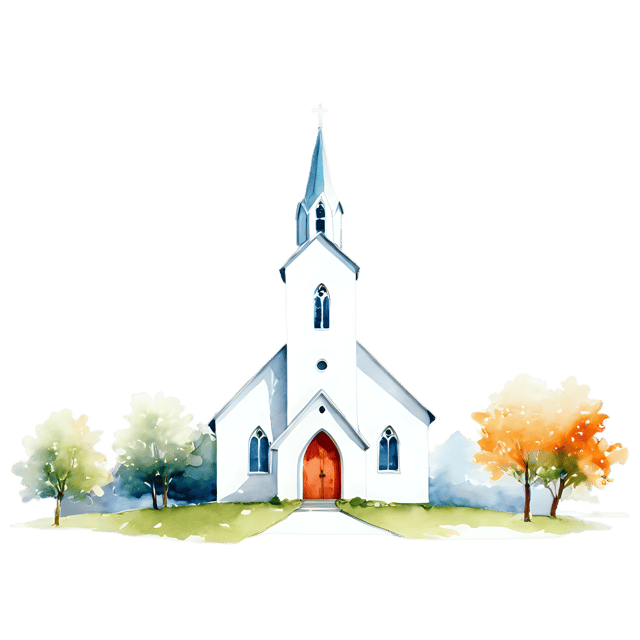 Free transparent PNG: Gentle Watercolor Church Illustration – Transparent Background Clipart