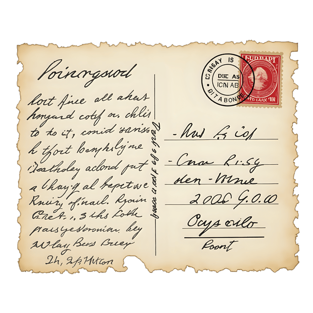 Free transparent PNG: Vintage Ephemera Postcard  Faded Handwriting Design, free download png