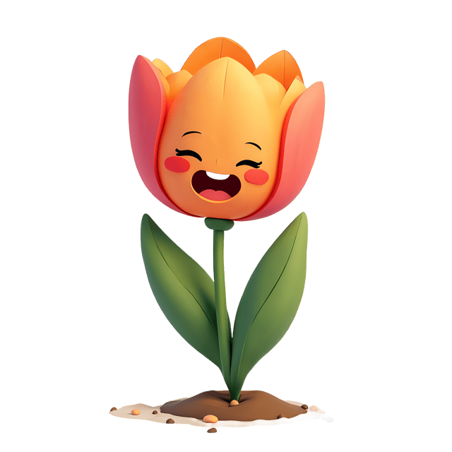 Free transparent PNG: Happy Cartoon Tulip  Kids Art PNG Download, Free Clipart for Crafts