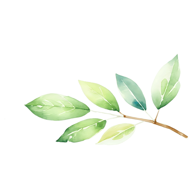 Free transparent PNG: Leafy Branch Corner Watercolor Illustration - Transparent PNG for Artistic Designs
