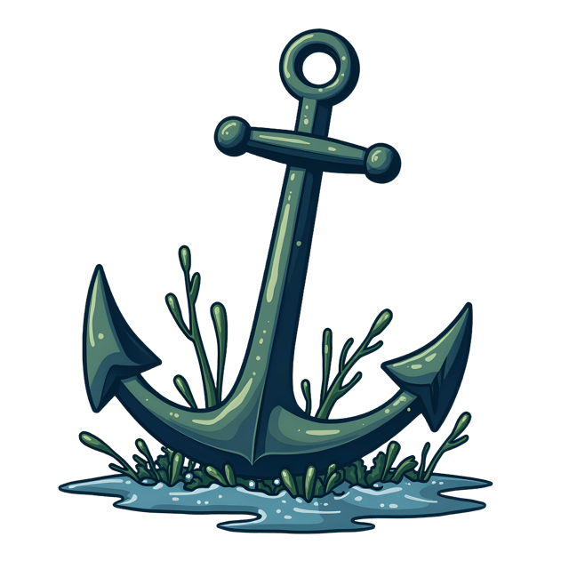 Free transparent PNG: Anchor Sinking Through Seaweed  Underwater Scene Clipart, free downloadable png