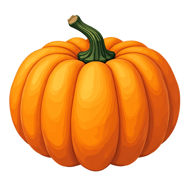 Free transparent PNG: Bright Orange Ribbed Pumpkin Clipart with Transparent Background