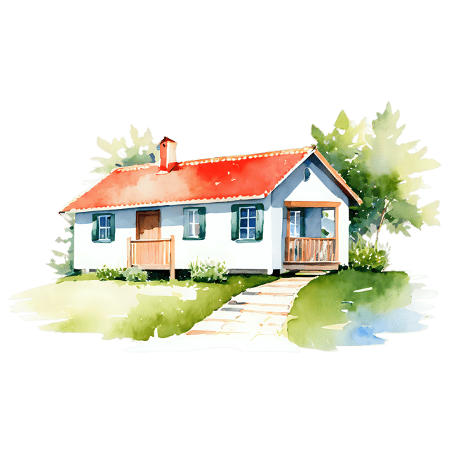 Free transparent PNG: Summer House Watercolor Illustration – Transparent PNG for Decor, Crafts & Clipart