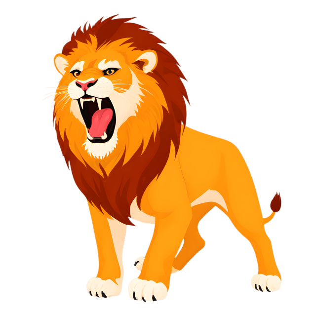 Free transparent PNG: Fierce Lion Roaring Against the Savanna PNG with Transparent Background
