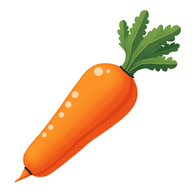 Free transparent PNG: Vibrant Smooth Carrot Clipart with Transparent Background for Design and Illustration