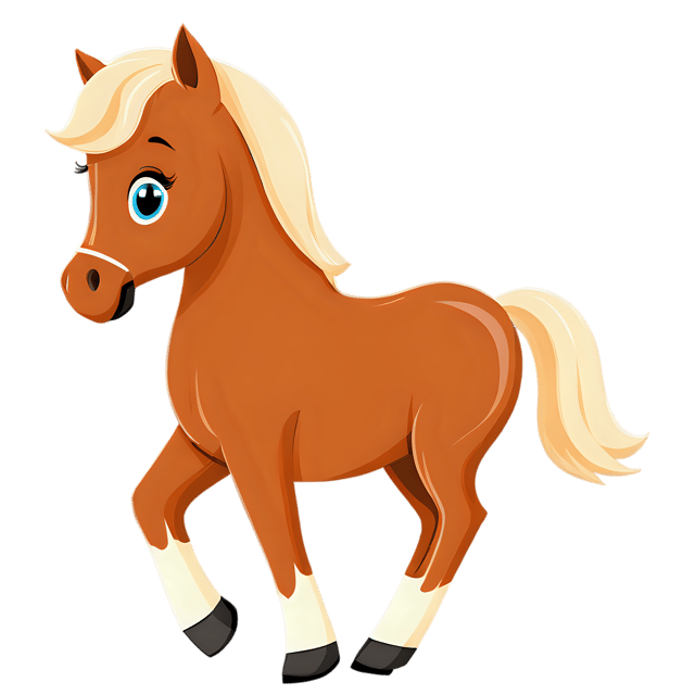 Free transparent PNG: Cute Cartoon Horse Illustration for Nursery Decor and Crafts