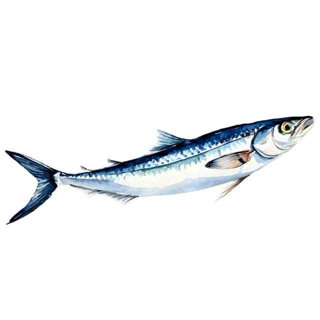 Free transparent PNG: Transparent Watercolor Mackerel Fish Illustration - Perfect for Sea Themes and Craft Projects