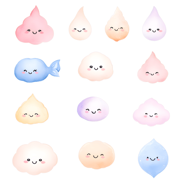 Free transparent PNG: Whimsical Shapes Floating on Gradient Background PNG for Creative Design