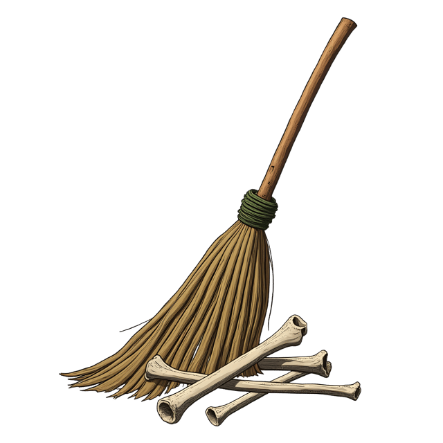 Free transparent PNG: Broom with Tied Bones and Sticks  Folk Art Clipart, free download png