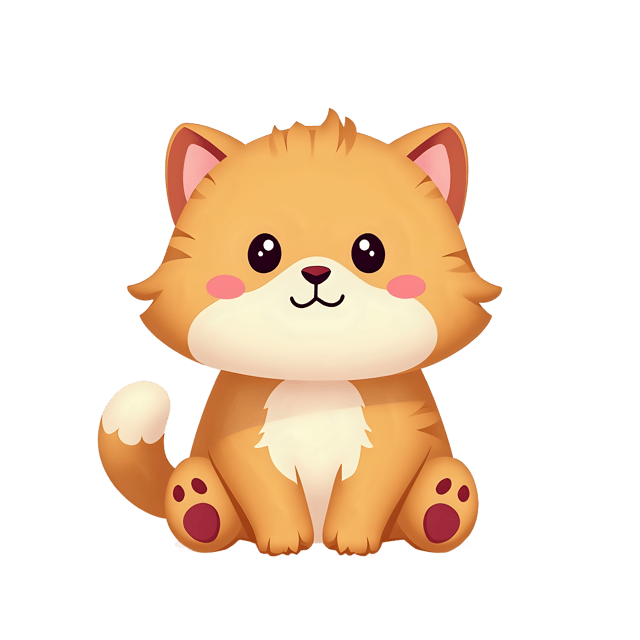 Free transparent PNG: Cute Cartoon Cat PNG with Transparent Background for Art and Design