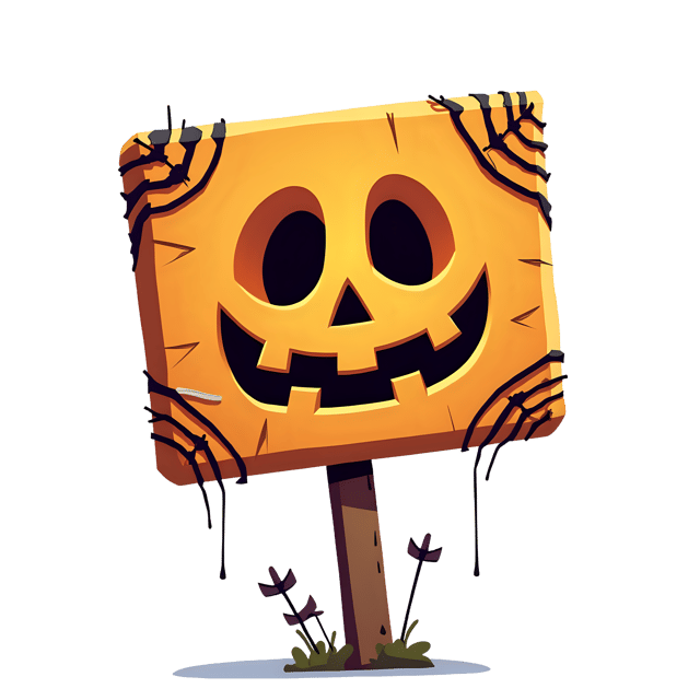Free transparent PNG: Spooky Sign with Arrow and Webs  Halloween Clipart, free transparent png download