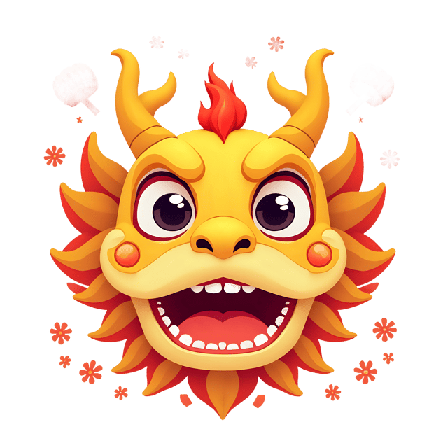 Free transparent PNG: Golden Dragon Mask PNG for Lunar New Year Celebrations