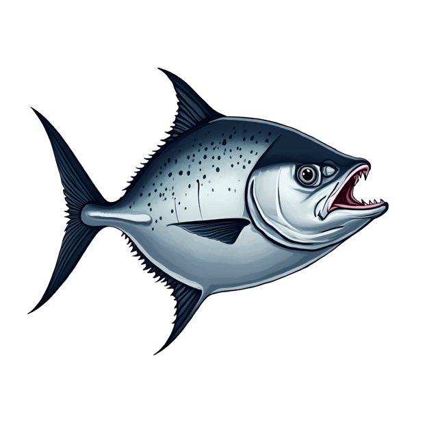 Free transparent PNG: Shiny Silver Snapper Fish Illustration with Dark Spots and Pointed Nose