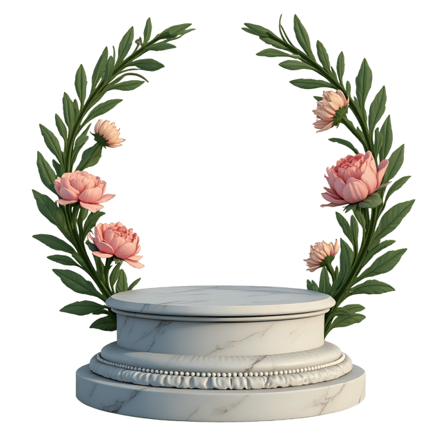 Free transparent PNG: Floral Marble Pedestal with Laurel Wreath Design PNG Clipart  Elegant Decor and Design Elements