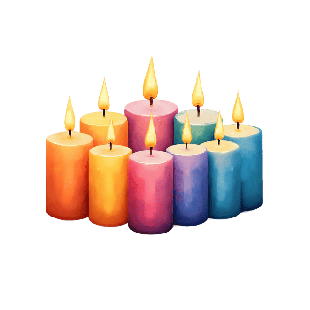 Free transparent PNG: Colorful Candle Star Formation PNG with Transparent Background for Decorative Use
