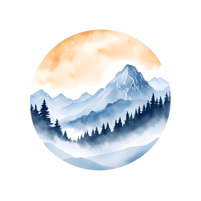 Free transparent PNG: Golden Orb Misty Mountains PNG Background for Nature and Decorative Design