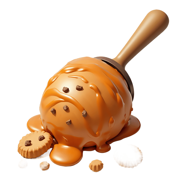 Free transparent PNG: Drizzled Caramel Scoop with Cookie Crumbs  Dessert Clipart, free downloadable png