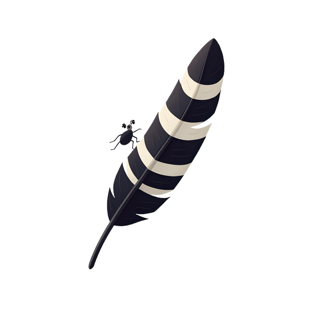 Free transparent PNG: Striped Bird Feather with Tiny Insect  Nature Clipart, free transparent png download