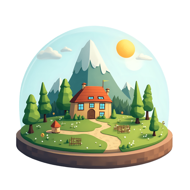 Free transparent PNG: Countryside Escape Tiny World in a Dome - Transparent Background PNG