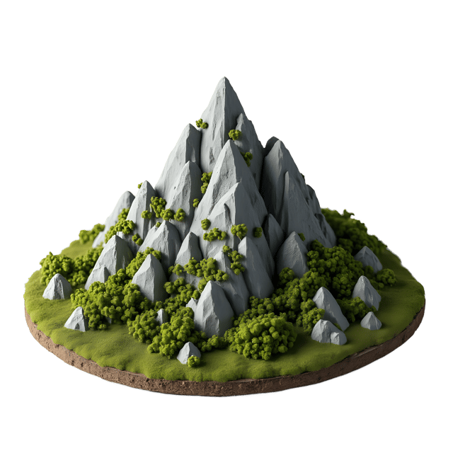 Free transparent PNG: Mountain Diorama PNG Clipart  Ideal for Landscape Projects  Educational Models