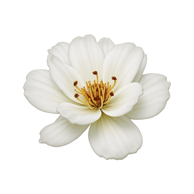 Free transparent PNG: Delicate White Anemone Clipart with Soft Tentacles on Transparent Background
