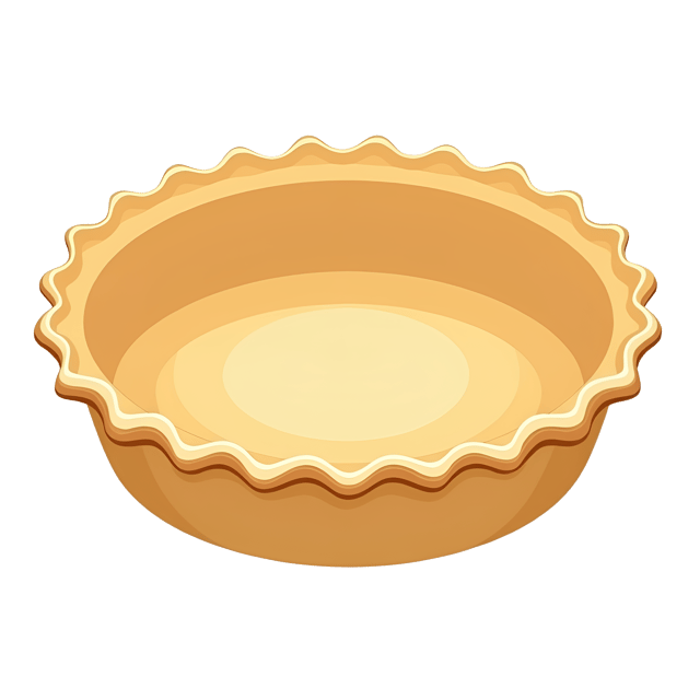 Free transparent PNG: Round, Smooth Pie Crust Clipart with Golden Edges for Baking and Dessert Imagery