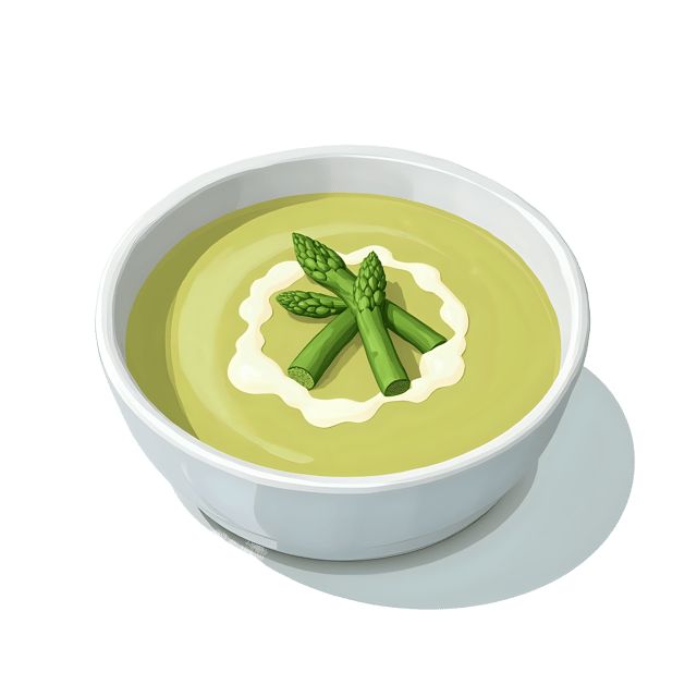 Free transparent PNG: Cream of Asparagus Soup with Cream Drizzle  Free PNG Download