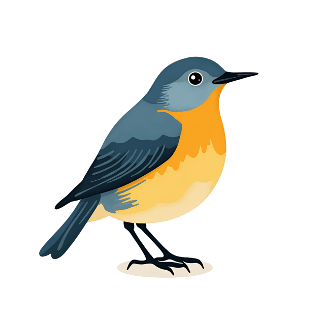 Free transparent PNG: Charming Blue-throated Warbler Clipart with Colorful Plumage and Songbird Melody