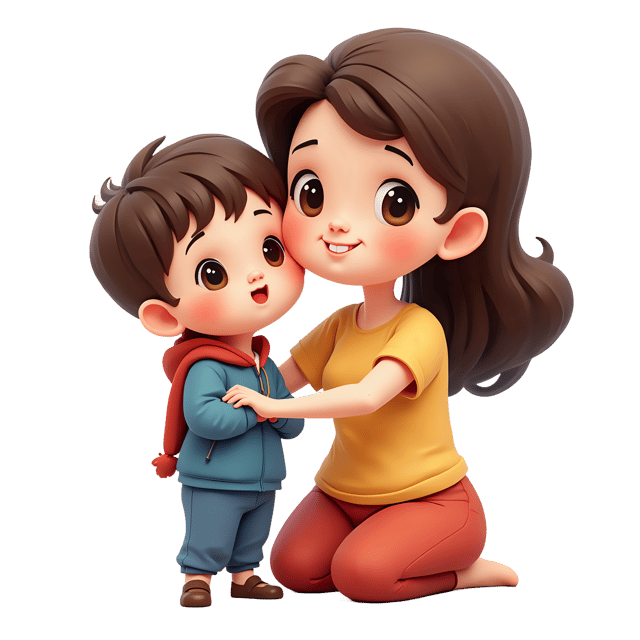 Free transparent PNG: Mother and Child Portrait for Family Art and Decor