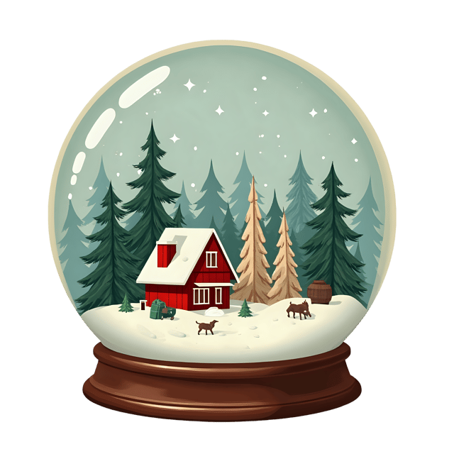 Free transparent PNG: Delicate Glass Snow Globe PNG with Winter Wonderland Scene