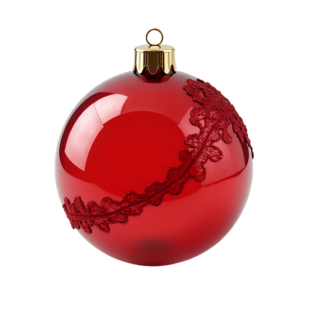 Free transparent PNG: Red Glass Ornament with Lace Detail  Free Christmas Clipart PNG Download
