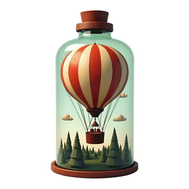 Free transparent PNG: Hot Air Balloon in a Bottle PNG Clipart  Creative Design Element for Unique Projects