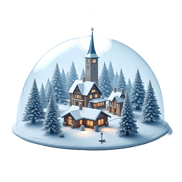 Free transparent PNG: Snow-Covered Village Under Dome Transparent PNG