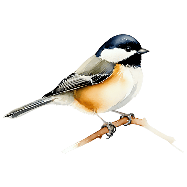 Free transparent PNG: Chickadee Watercolor Transparent PNG – Gentle Bird Illustration for Decor & Clipart